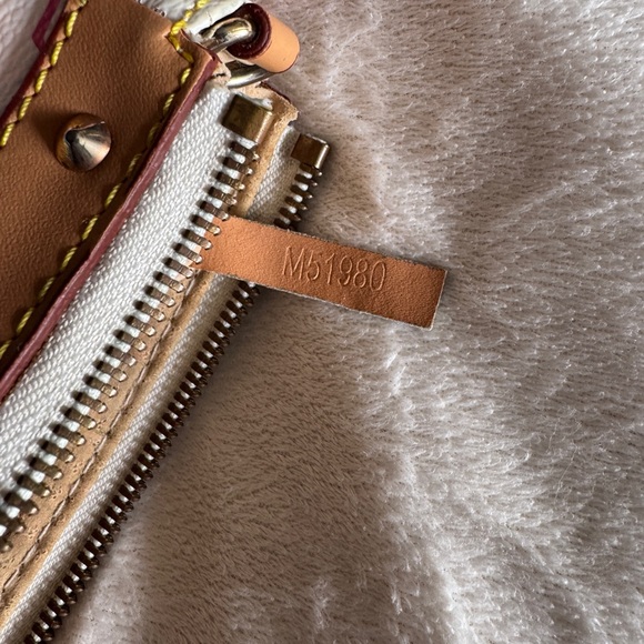 Louis Vuitton White Multicolor Monogram Wristlet with Tan Strap - Picture 7 of 7